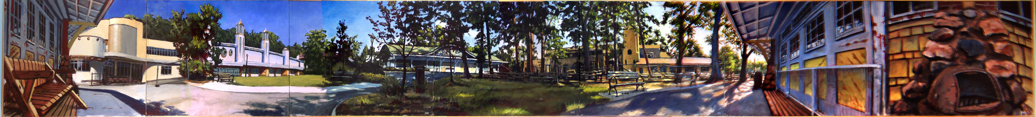 Glen Echo Park MD, Acrylic on Canvas, 7 panels